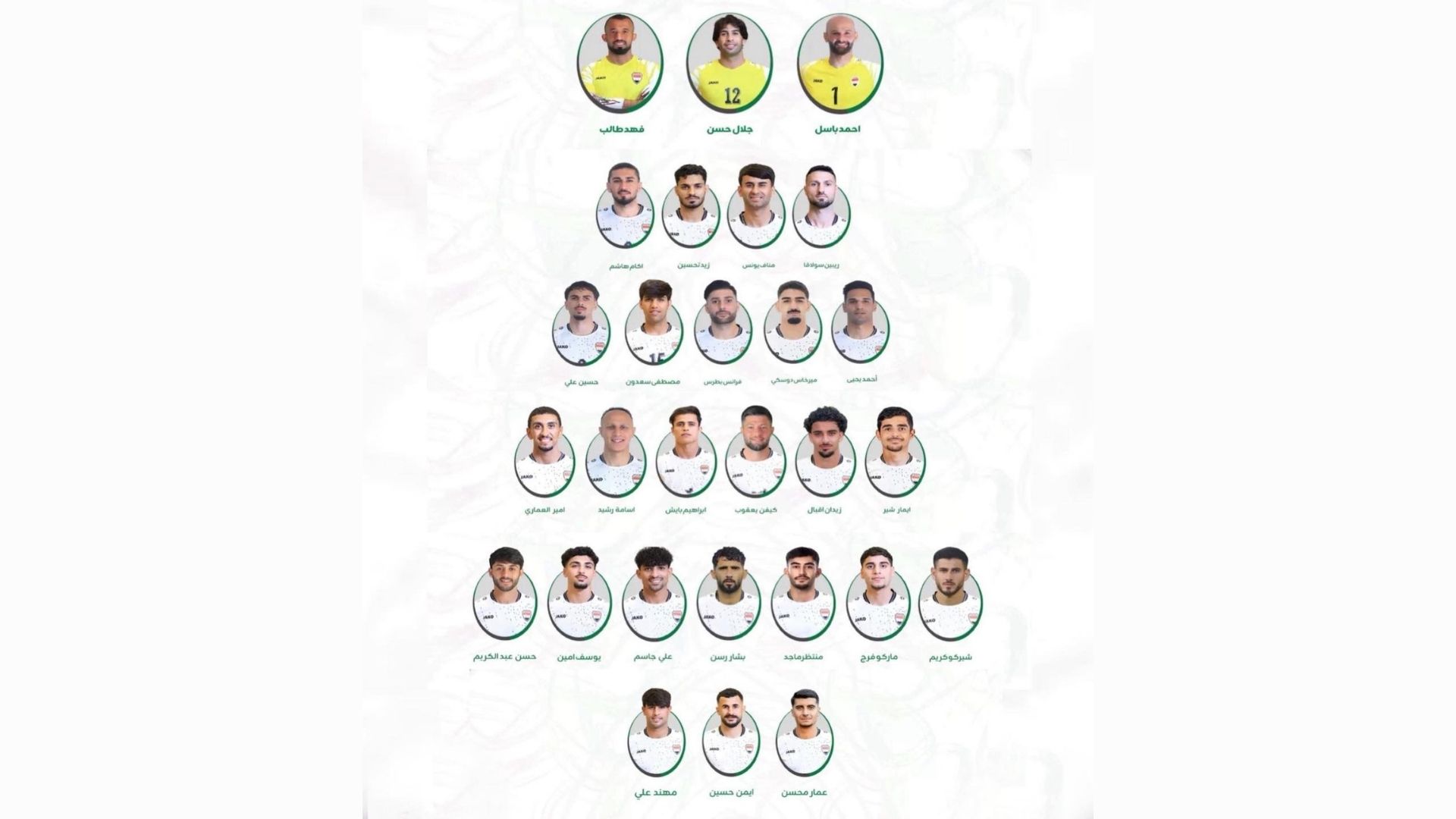 قائمة أسود الرافدين لمواجهتي إندونيسيا والسعودية